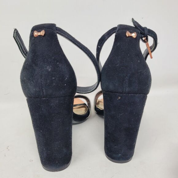 Ted Baker London Strappy Heels Black Silver Rose Gold Womens Size 36, US 5 99% - Picture 4 of 8